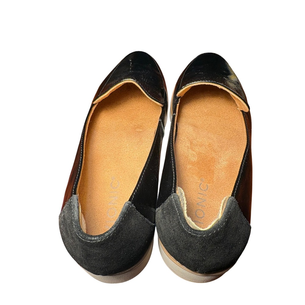 Vionic Womens Black Patent Leather Suede Heel Lug Sole Platform Loafers Size 8.5 - Picture 8 of 13